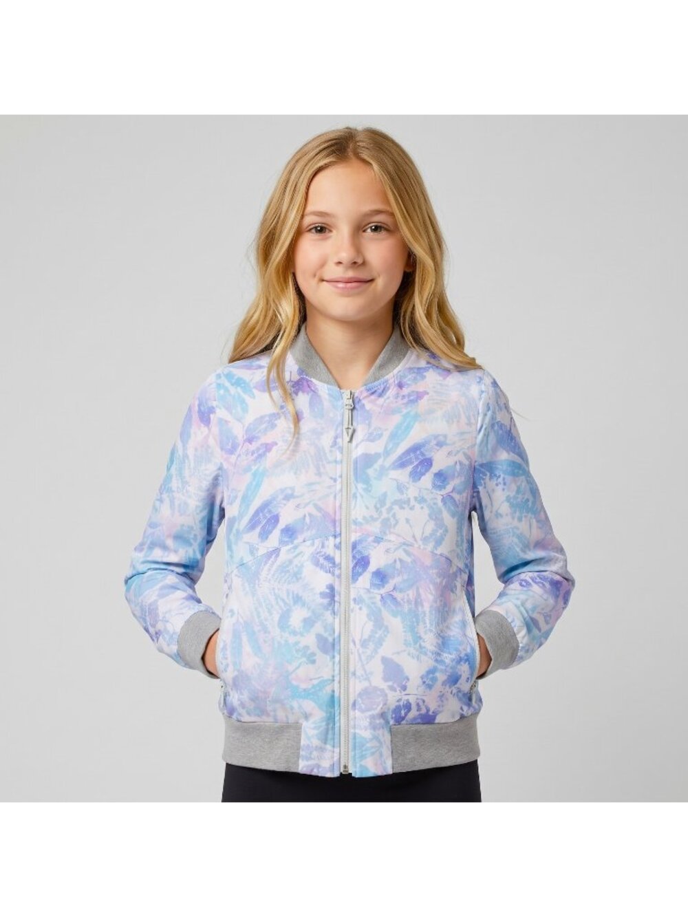 Ivivva by Lululemon Girl's Reversible Wherever You Go Bomber Jacket size 12 NWT